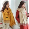 Khăn choàng cổ cashmere trơn dày 60x200cm đa màu, che nắng du lịch - 450k 9
