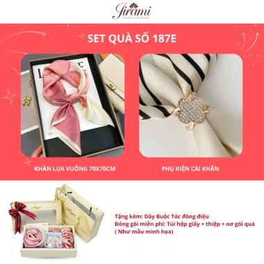 Khăn Choàng Lụa JIRAMI Sang Trọng - Set Quà Tặng Lễ 20/10, 20/11, 8/3, Tốt Nghiệp, Giá 191k