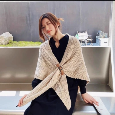Khăn Choàng Tam Giác 2in1 Len Thừng Cashmere Phong Cách Hàn Quốc - Giá 129.999 VND 2