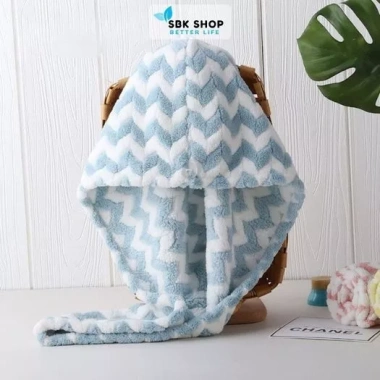 Khăn Cotton Quấn Tóc Cực Nhanh Loại 1 Cao Cấp - Khô Tóc Siêu Tốc, Tặng Cột Tóc Đính Hạt, Giá 39.000đ 3