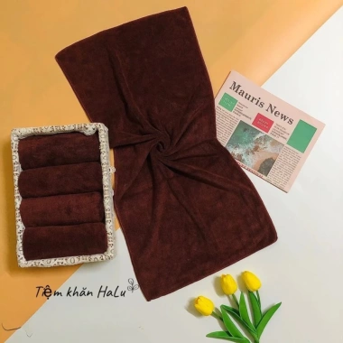 Khăn gội đầu microfiber 35x75 thấm hút nước cực tốt, giảm giá 12.900₫, dùng cho salon tóc 4