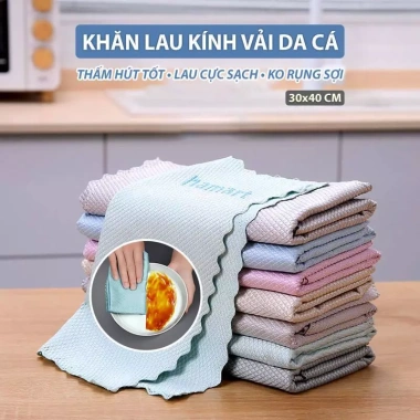 Khăn Lau Bàn Bếp 30x40 Siêu Thấm, Không Rụng Sợi, Vải Da Cá - Lau Ô Tô Cao Cấp, 12.500đ