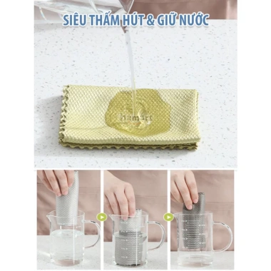 Khăn Lau Bàn Bếp 30x40 Siêu Thấm, Không Rụng Sợi, Vải Da Cá - Lau Ô Tô Cao Cấp, 12.500đ
