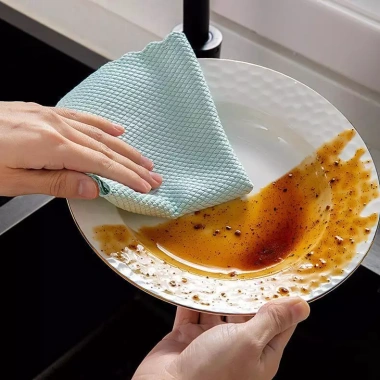 Khăn Lau Bàn Bếp 30x40 Siêu Thấm, Không Rụng Sợi, Vải Da Cá - Lau Ô Tô Cao Cấp, 12.500đ