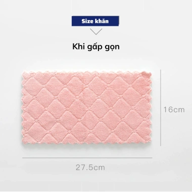 Khăn Lau Bếp 25x25 Đa Năng 2 Mặt Lông Siêu Mềm Siêu Thấm Giá chỉ 12.000 VND