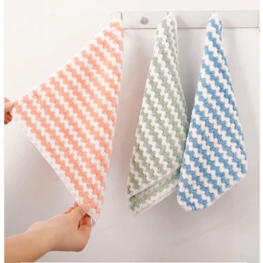 Khăn lau bếp đa năng 25x25 cm - Siêu thấm 2 mặt, kháng khuẩn, 3 màu, chỉ 18.000₫