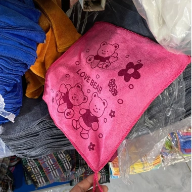 Khăn lau bếp họa tiết gấu 30x30cm - lau ô tô, bàn, chén đĩa, móc treo, hàng Việt Nam 7