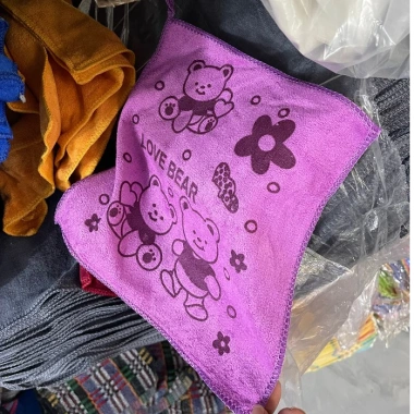 Khăn lau bếp họa tiết gấu 30x30cm - lau ô tô, bàn, chén đĩa, móc treo, hàng Việt Nam 10