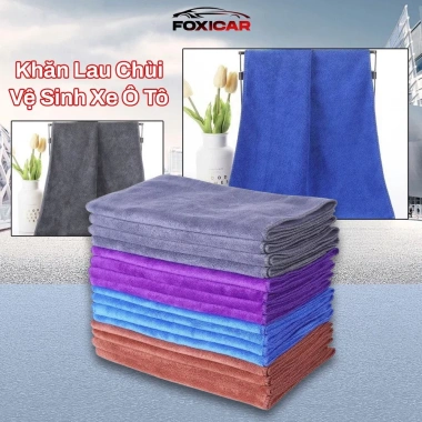Khăn lau chùi xe ô tô loại 1 siêu to mềm mịn, thấm hút nước tốt, không rụng mủn - Giá 23.216đ