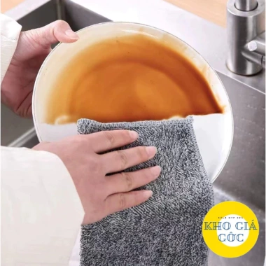 Khăn lau đa năng 2 mặt màu GHI - Combo 20, siêu thấm, giá gốc 42.557đ, giảm còn 32.990đ 5