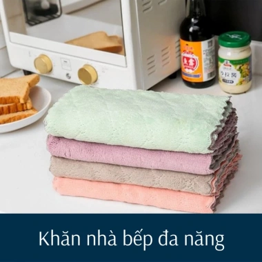 Khăn lau đa năng 30x30 cm - Hai mặt thấm nước, chống dính dầu mỡ, lau bếp, bát đĩa, cốc chén - Giá chỉ 7.649₫