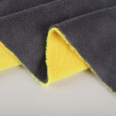 Khăn Lau Đa Năng Microfiber 2 Mặt Vàng Xám Siêu Thấm Cực Dày Không Đổ Lông Dùng Ô Tô - Giá 23.000đ