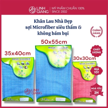 Khăn Lau Đa Năng Nhà Đẹp Linh Giang - Microfiber siêu mịn, siêu thấm, không bụi, an toàn da, giảm giá 31.000 VND
