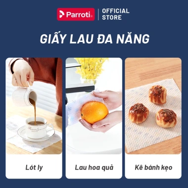 Khăn Lau Đa Năng Parroti NG01 50 Cái 25x25cm – Lau Bếp, Kính, Chắn Bát, Tay 49.900₫