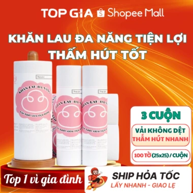Khăn lau đa năng TopGia cuộn 100 tờ siêu dai, thấm hút tốt, dùng lau bếp 1 lần hoặc tái sử dụng - Giá chỉ 99.000 VND 9 Khăn lau đa năng TopGia cuộn 100 tờ siêu dai, thấm hút tốt, dùng lau bếp 1 lần hoặc tái sử dụng - Giá chỉ 99.000 VND 9