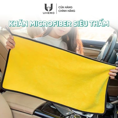 Khăn lau đa năng UHero KL01 Microfiber xe ô tô – Thấm hút nước mạnh, giá 20.000