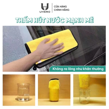 Khăn lau đa năng UHero KL01 Microfiber xe ô tô – Thấm hút nước mạnh, giá 20.000