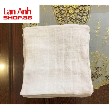 Khăn lau đa năng vuông trắng 28x28 cotton - 100% hút ẩm, dùng cho ban thờ, bếp, chén, tay - Giá 130.486 VND (giảm từ 163.108 VND)