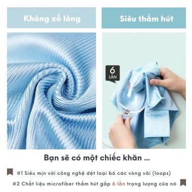 Khăn lau kính microfiber, móc treo, không để lại vết nước, siêu thấm hút 20.000đ 2 Khăn lau kính microfiber, móc treo, không để lại vết nước, siêu thấm hút 20.000đ 2