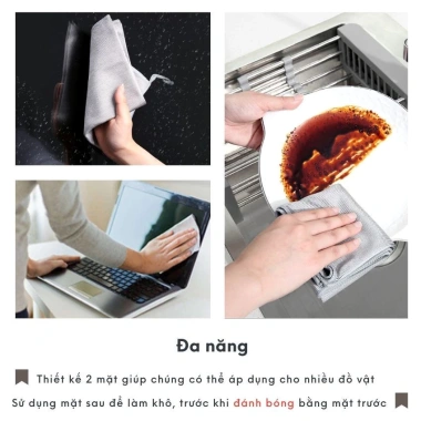 Khăn lau kính microfiber, móc treo, không để lại vết nước, siêu thấm hút 20.000đ