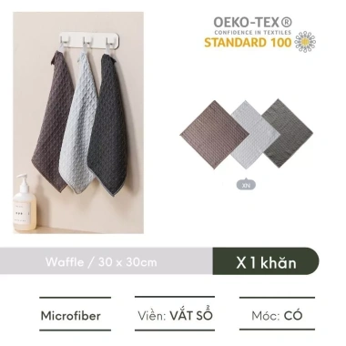 Khăn lau kính Waffe FEEKA microfiber có móc treo – Không rụng lông, siêu xịn, chỉ 20.000₫ 10
