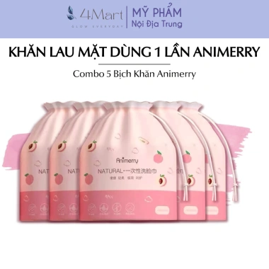 Khăn lau mặt 1 lần Animerry giấy khô và ướt đa năng cuộn 40 tờ du lịch giá 46k 9