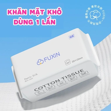 Khăn lau mặt dùng 1 lần 50 tờ Cotton Tissue, khô, ướt, tẩy trang, tiện lợi - 13.800 VND 10