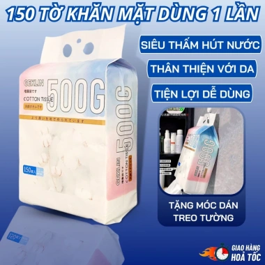 Khăn Lau Mặt Khô Cotton 100% Dùng 1 Lần - Giấy Tẩy Trang GEKLIN Dạng Rút 55k 4