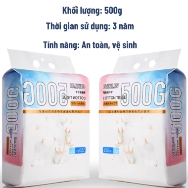 Khăn Lau Mặt Khô Cotton 100% Dùng 1 Lần - Giấy Tẩy Trang GEKLIN Dạng Rút 55k 6