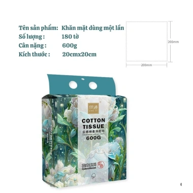 Khăn Lau Mặt Khô Đa Năng 1 Lần 600g, 180 Tờ - Hàng Nội Địa Trung Cấp, Giá chỉ 120.000₫ 2