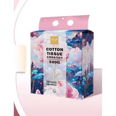 Khăn lau mặt khô đa năng 100% cotton dùng 1 lần – Cotton Tissue rút, túi 800g, giá ưu đãi 109.000₫
