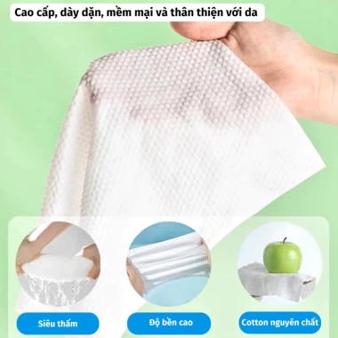 Khăn Lau Mặt Khô Đa Năng Cotton Dùng 1 Lần 500g - 170 Tờ - Giá Ưu Đãi 99.999đ 3