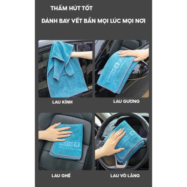 Khăn lau ô tô Focar vải lông cừu – hút ấm, hút bụi, không xước sơn, 47.000₫