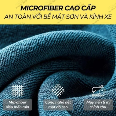Khăn lau ô tô Microfiber dày cao cấp Siêu thấm, không đổ lông, đa dụng, chỉ 39.800đ 2