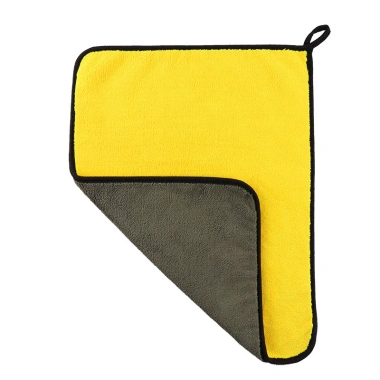 Khăn Lau Ô Tô Xe Hơi Đa Năng 2 Lớp Cao Cấp Microfiber Vàng 30x30 Siêu Sạch Không Đổ Lông Giá chỉ 9.000đ 3
