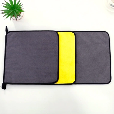 Khăn Lau Ô Tô Xe Hơi Đa Năng 2 Lớp Cao Cấp Microfiber Vàng 30x30 Siêu Sạch Không Đổ Lông Giá chỉ 9.000đ 4