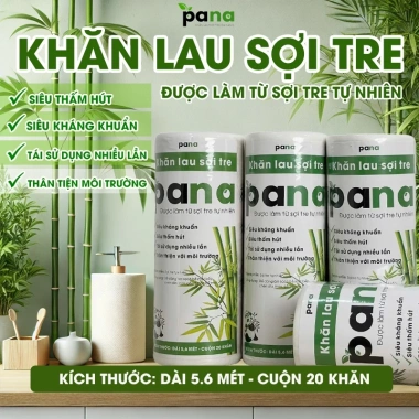 Khăn Lau Sợi Tre Đa Năng PANA – Siêu Thấm Hút, Không Dính Dầu, Kháng Khuẩn Tự Nhiên, 110.000₫