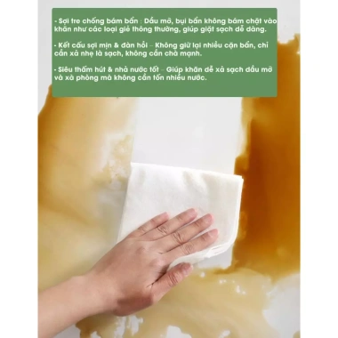 Khăn Lau Sợi Tre Đa Năng PANA – Siêu Thấm Hút, Không Dính Dầu, Kháng Khuẩn Tự Nhiên, 110.000₫