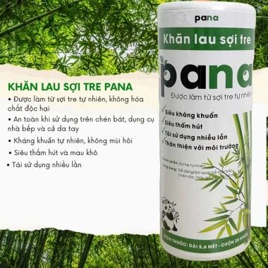 Khăn Lau Sợi Tre Đa Năng PANA – Siêu Thấm Hút, Không Dính Dầu, Kháng Khuẩn Tự Nhiên, 110.000₫