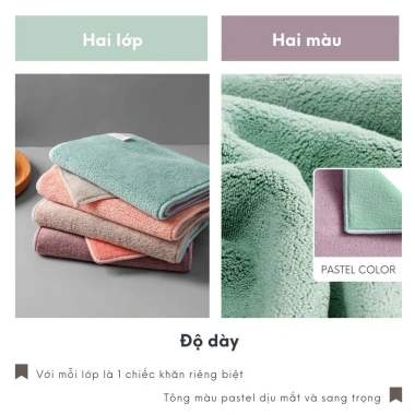 Khăn lau tay bếp microfiber cao cấp, móc treo sang trọng, siêu thấm – 25.000₫