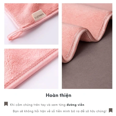 Khăn lau tay bếp microfiber cao cấp, móc treo sang trọng, siêu thấm – 25.000₫
