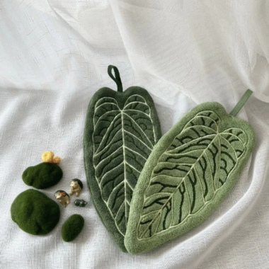 Khăn Lau Tay Siêu Thấm Hút Nhanh Khô, Họa Tiết Lá Mềm Mại Tree Home KL03 - 53.000₫ 3