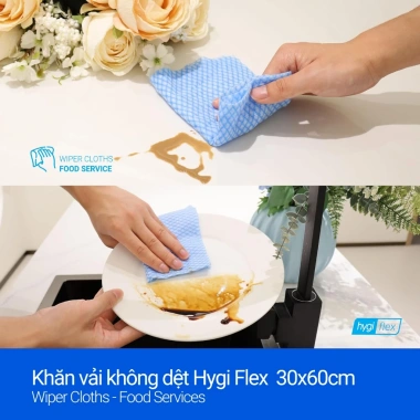 Khăn lau vải không dệt Hygi Flex Wiper Cloths xanh dương 30x60cm 20 cái - Giá 108k