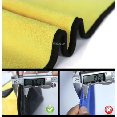 Khăn Lau Xe Hơi Ô Tô Cao Cấp Microfiber Siêu Thấm Không Rụng Lông Giá 12.000đ 5
