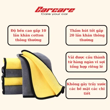 Khăn lau xe Microfiber 2 lớp siêu thấm, siêu mịn - Vệ sinh ô tô, xe máy chỉ 7.500đ 2 Khăn lau xe Microfiber 2 lớp siêu thấm, siêu mịn - Vệ sinh ô tô, xe máy chỉ 7.500đ 2