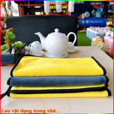 Khăn lau xe Microfiber 2 lớp siêu thấm, siêu mịn - Vệ sinh ô tô, xe máy chỉ 7.500đ