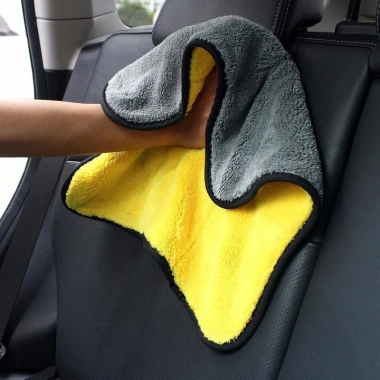 Khăn lau xe ô tô 2 lớp Microfiber siêu thấm, lau bếp, lau kính - 12.000₫
