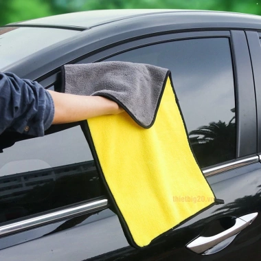 Khăn lau xe ô tô 2 lớp Microfiber siêu thấm, lau bếp, lau kính - 12.000₫