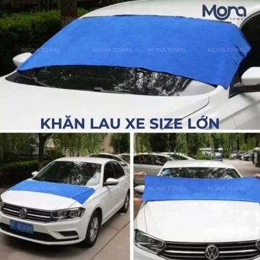 Khăn lau xe ô tô cỡ lớn Microfiber siêu thấm nước, không đổ lông - Lau kính, bếp