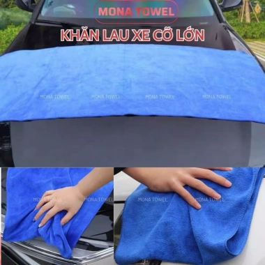 Khăn lau xe ô tô cỡ lớn Microfiber siêu thấm nước, không đổ lông - Lau kính, bếp